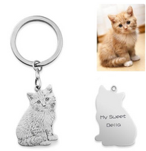 Laden Sie das Bild in den Galerie-Viewer, Individueller Haustier Schlüsselanhänger - Echtem Sterling Silber