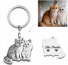 Laden Sie das Bild in den Galerie-Viewer, Individueller Haustier Schlüsselanhänger - Echtem Sterling Silber